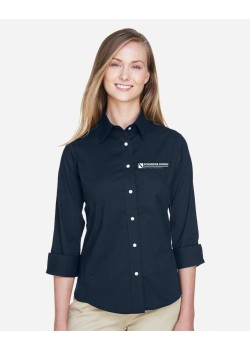 Women's Perfect Fit™ Three-Quarter Sleeve Stretch Poplin Dress Shirt