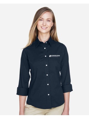 Women's Perfect Fit™ Three-Quarter Sleeve Stretch Poplin Dress Shirt